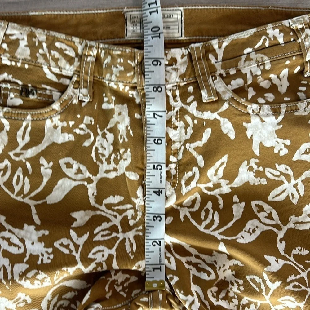 DVF X CURRENT/ELLIOT the classic skinny gold floral leaf pattern jeans size 27